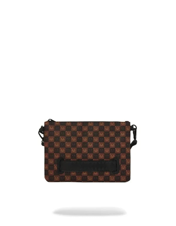 Pochette Sprayground Sharks In Paris WTF Bubble Brown Check Crossover Clutch