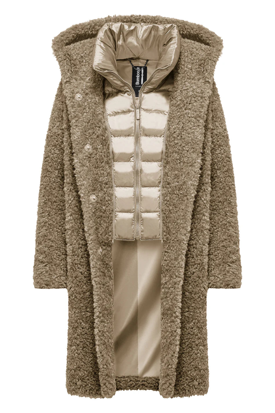 Cappotto lungo effetto agnellino - Bomboogie