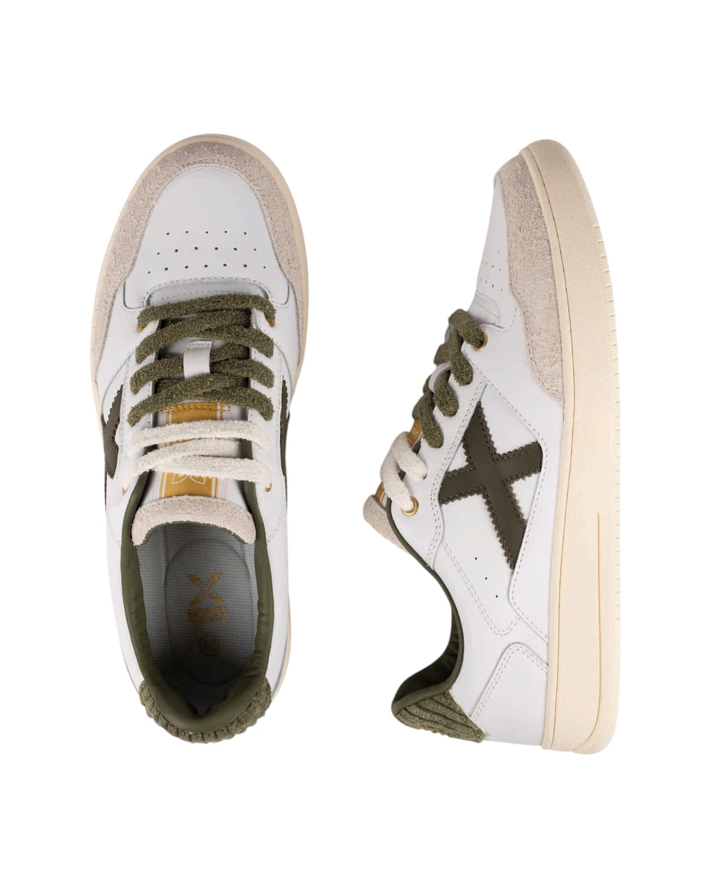 Sneakers Uomo Munich Legit 125 Bianco e Verde Oliva