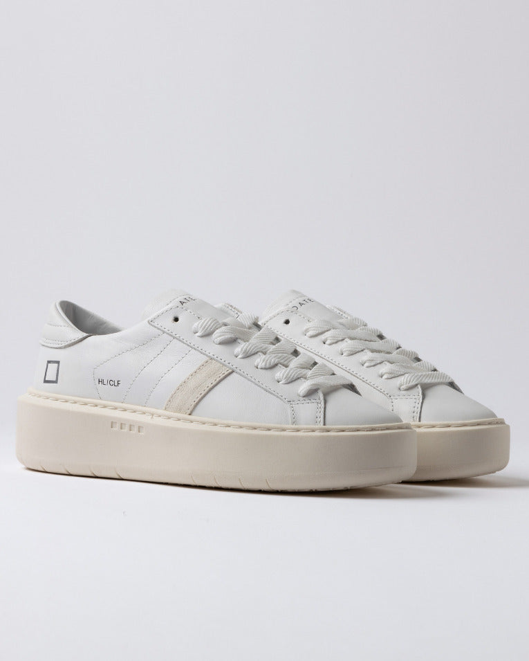 HILL LOW PLATFORM CALF WHITE - D.A.T.E