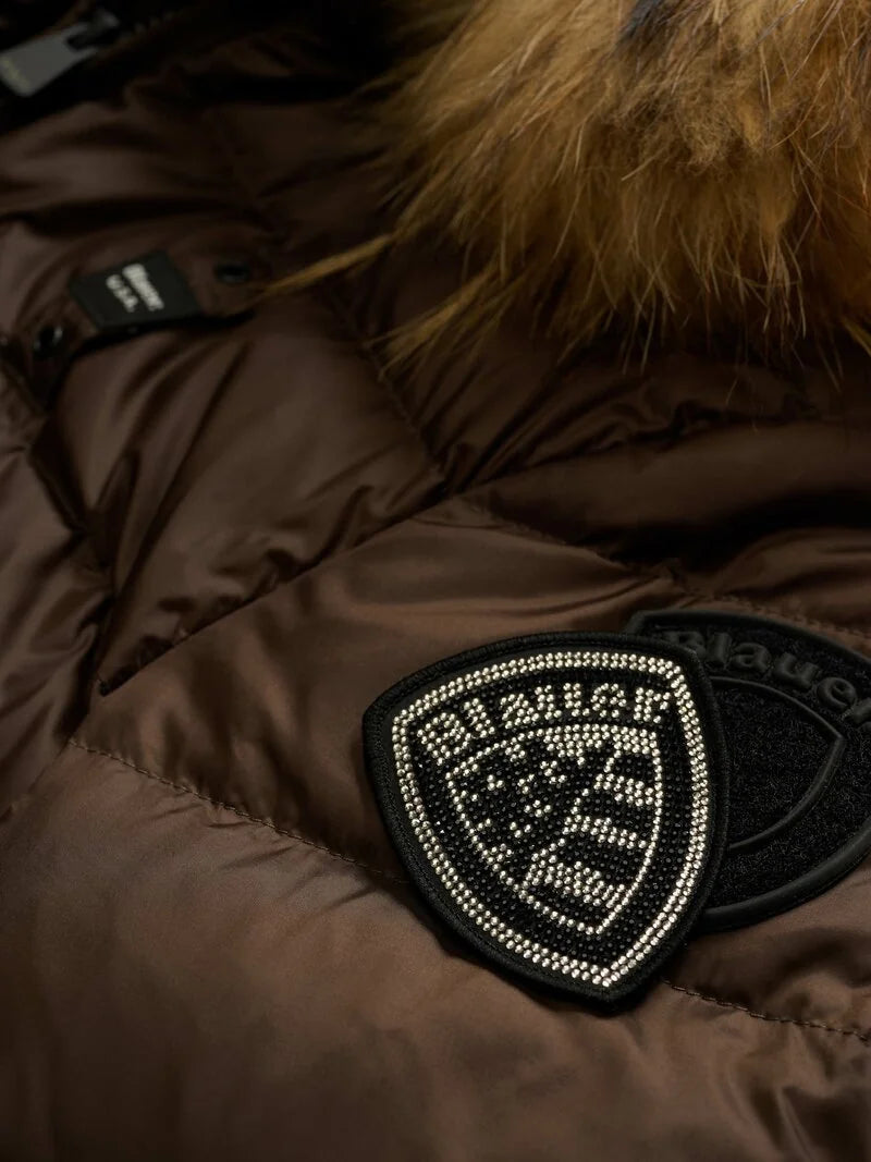 Blauer Arcadia piumino con pelliccia ecologica