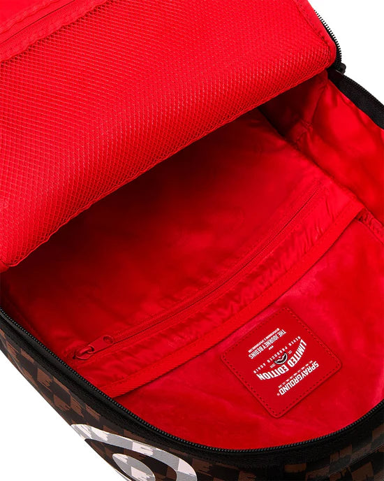 Zaino Brown And White Drip Check Shark Backpack Sprayground