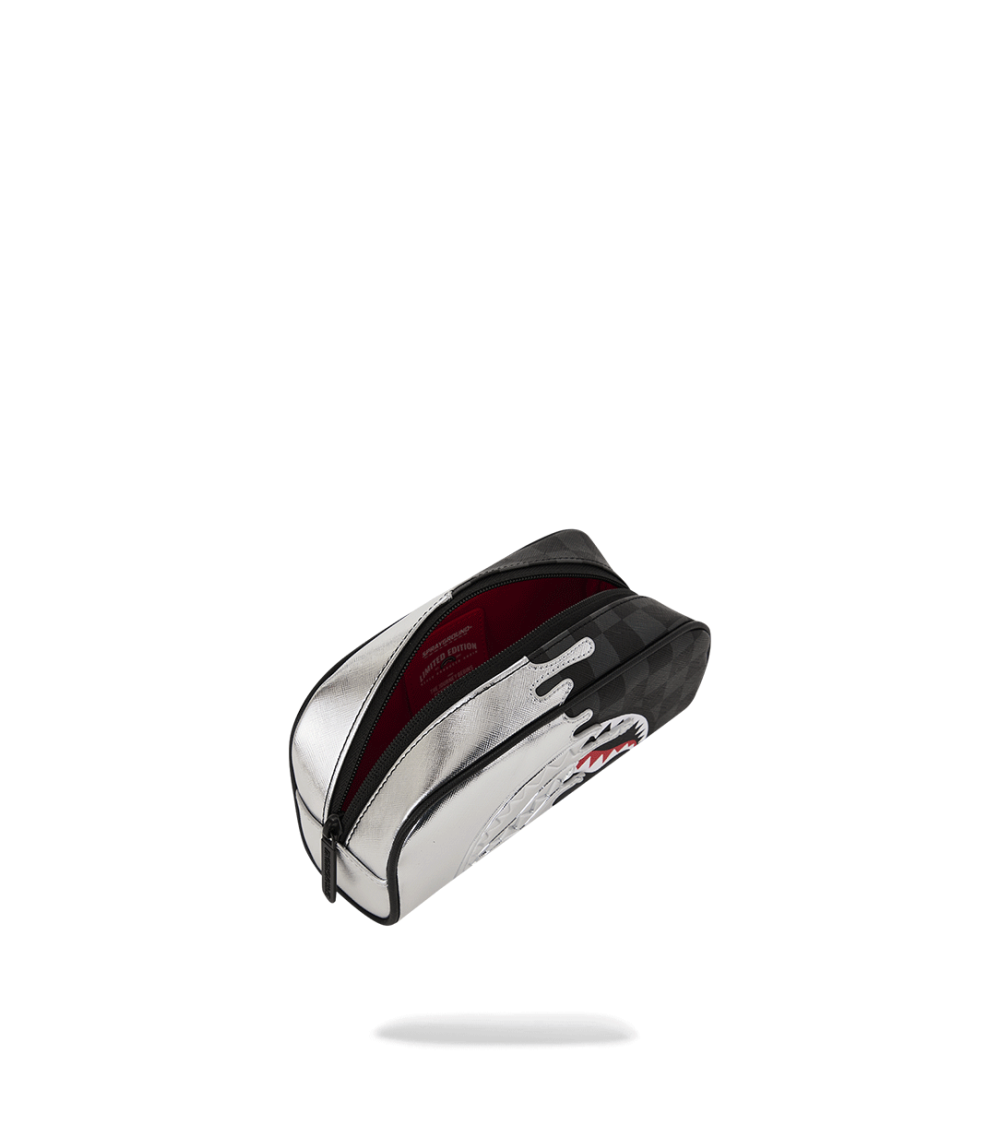 Astuccio Silver Side Drip Pouch Nero Argento Sprayground