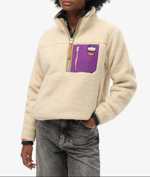 Maglione in pile Vintage Retro a mezza zip - Superdry