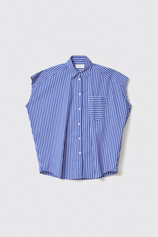 Camicia over smanicata in popeline bastonetto - Gaëlle