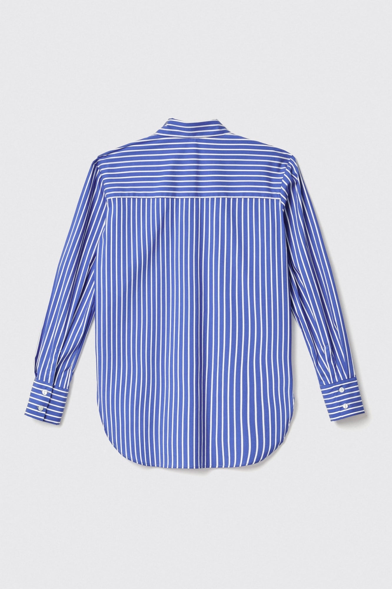 Camicia con fondo irregolare in popeline bastonetto - Gaëlle