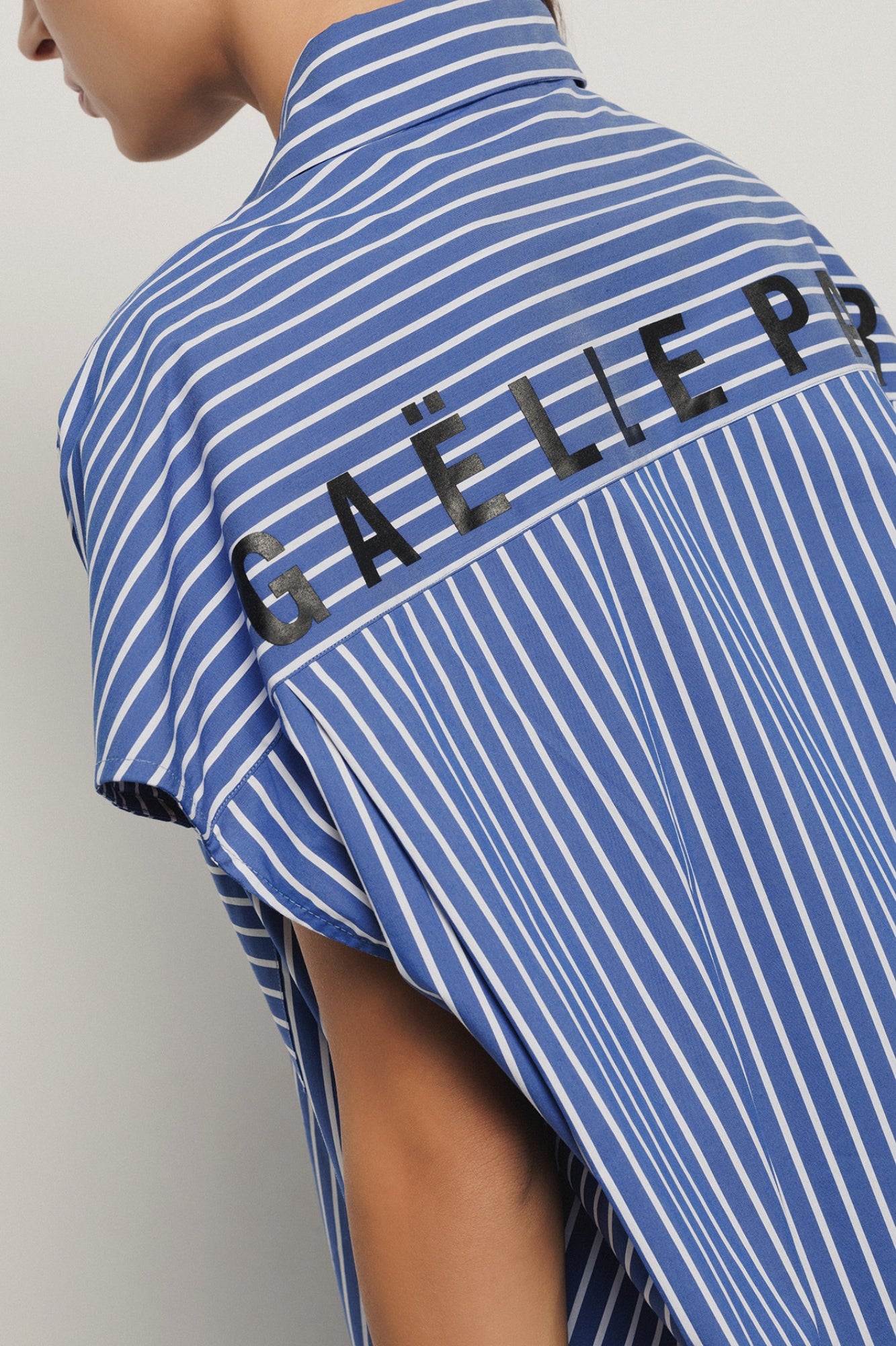 Camicia over smanicata in popeline bastonetto - Gaëlle