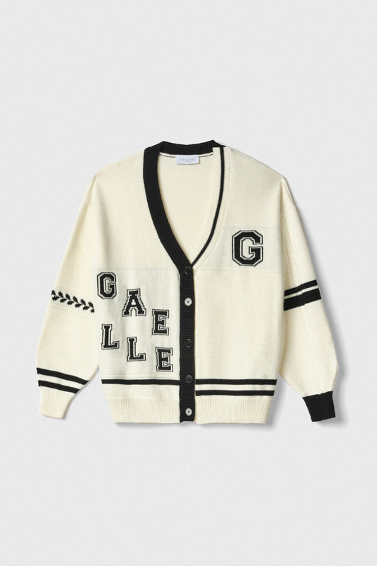 Cardigan In Maglia Con Ricamo Logo - Gaëlle Paris