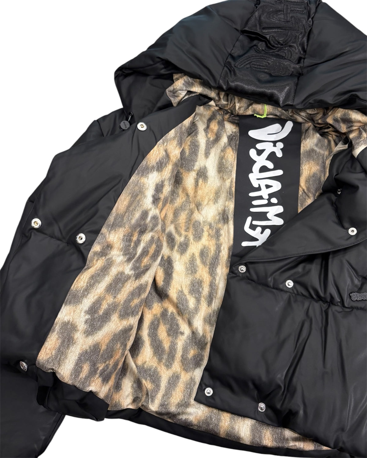 Bomber Disclaimer crop in eco pelle