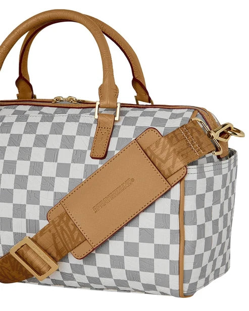 Borsa Sprayground Embossed Cream Check Mini Duffle