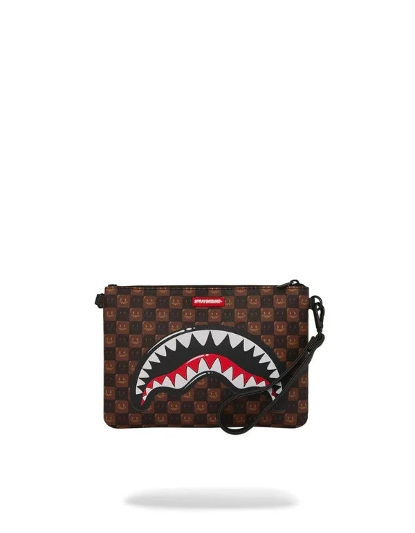 Pochette Sprayground Sharks In Paris WTF Bubble Brown Check Crossover Clutch