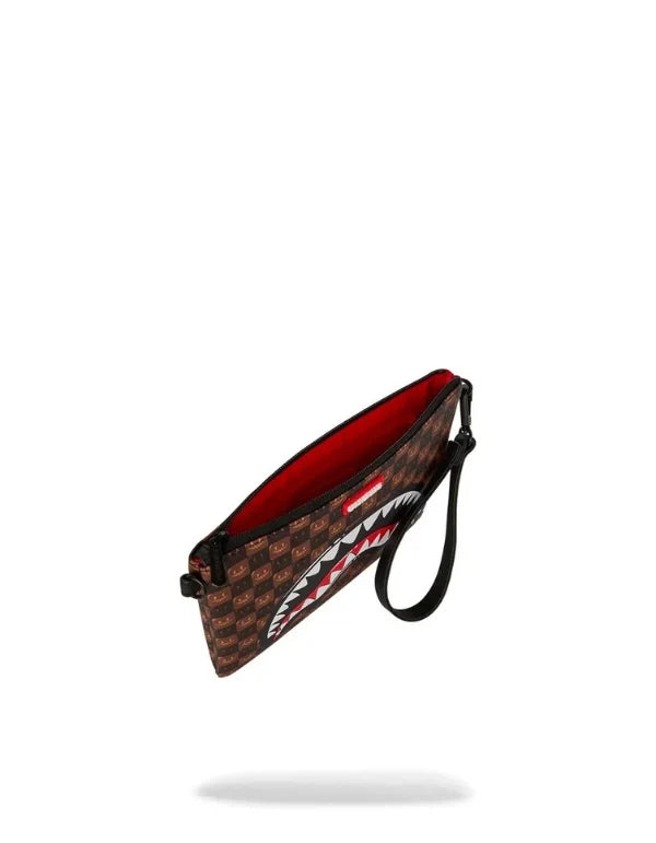 Pochette Sprayground Sharks In Paris WTF Bubble Brown Check Crossover Clutch