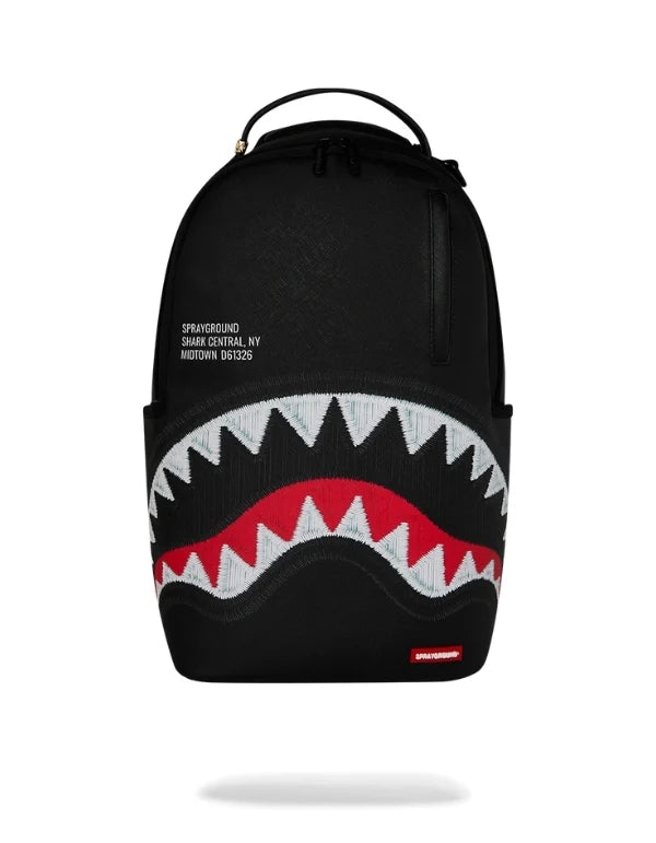 Zaino Sprayground Shark Central Black Embroidered Shark Backpack
