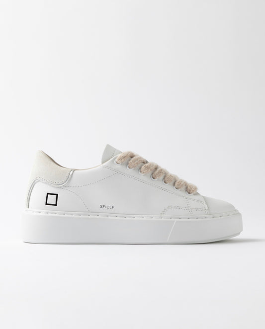 Sneakers Donna D.A.T.E. SFERA CALF WHITE in Pelle Bianca