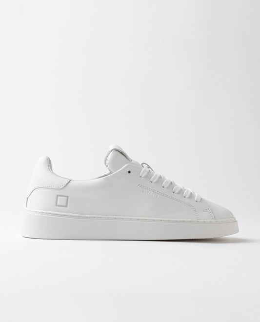 Sneakers Uomo D.A.T.E. LEVANTE MONO WHITE in Pelle Bianca