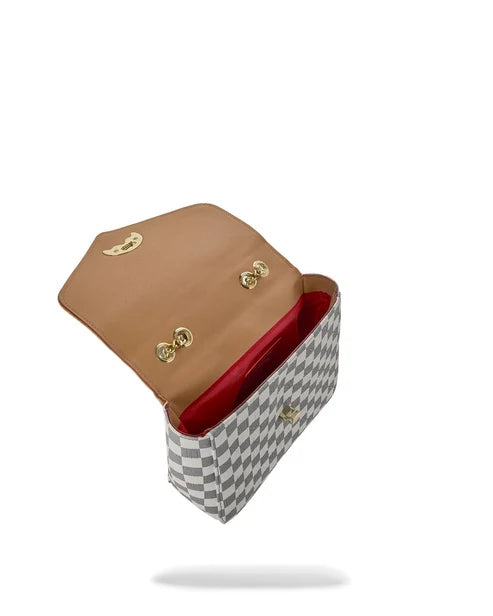 Borsa a Spalla Sprayground Embossed Cream Check Handbag Donna