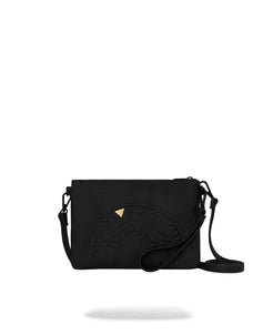 Pochette Sprayground Blacked Out Embossed Gold Tooth Crossover Clutch