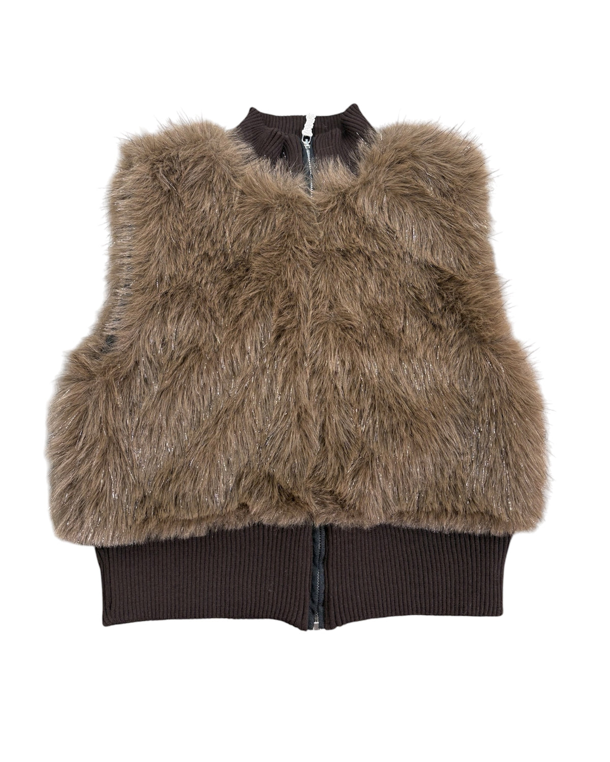 Pellicciotto Donna DISCLAIMER Smanicato con Collo Alto e Zip