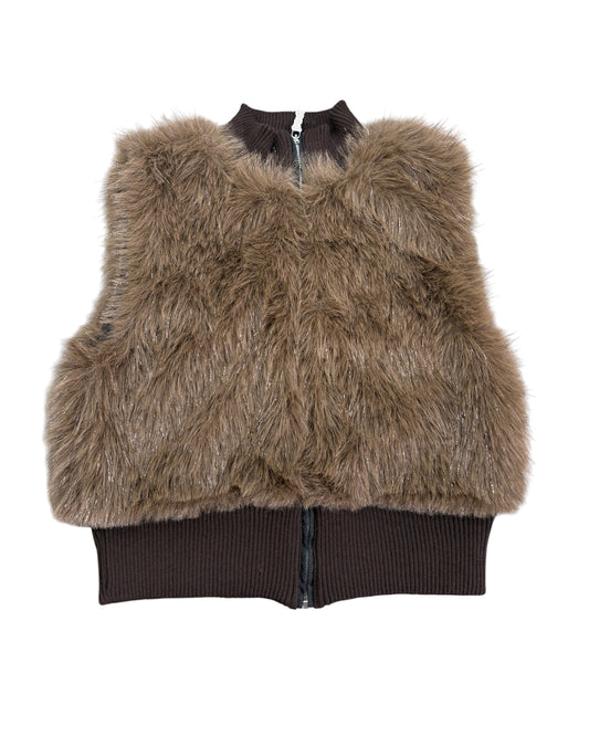 Pellicciotto Donna DISCLAIMER Smanicato con Collo Alto e Zip