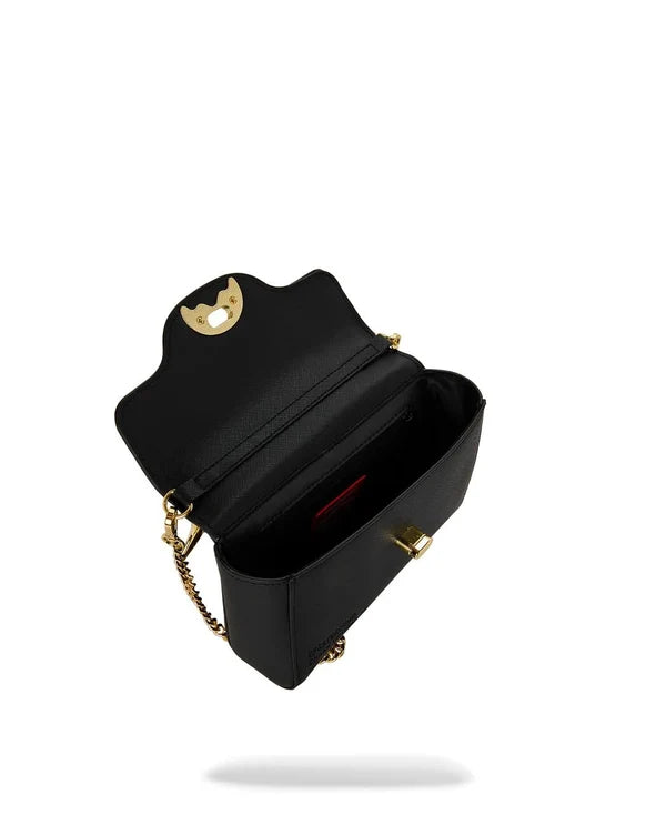 Borsa a Spalla Sprayground Blacked Out Embossed Gold Shark Handbag