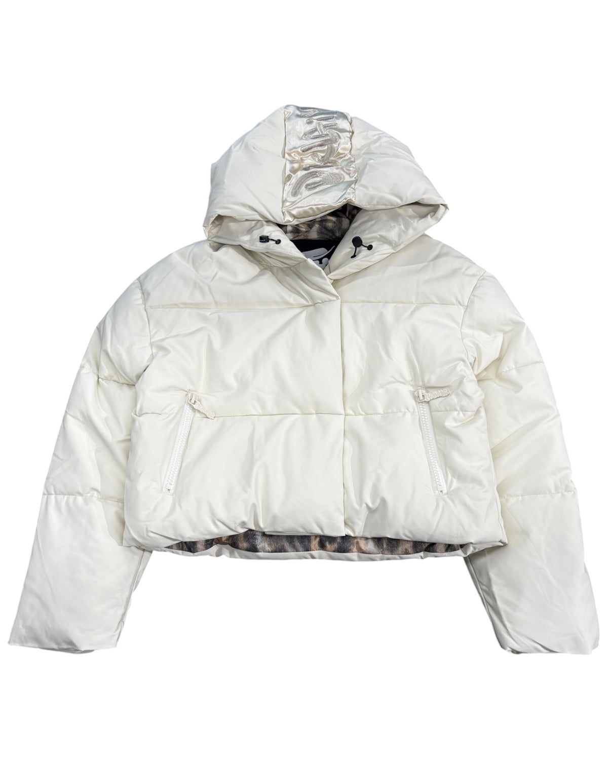 Bomber Disclaimer crop in eco pelle