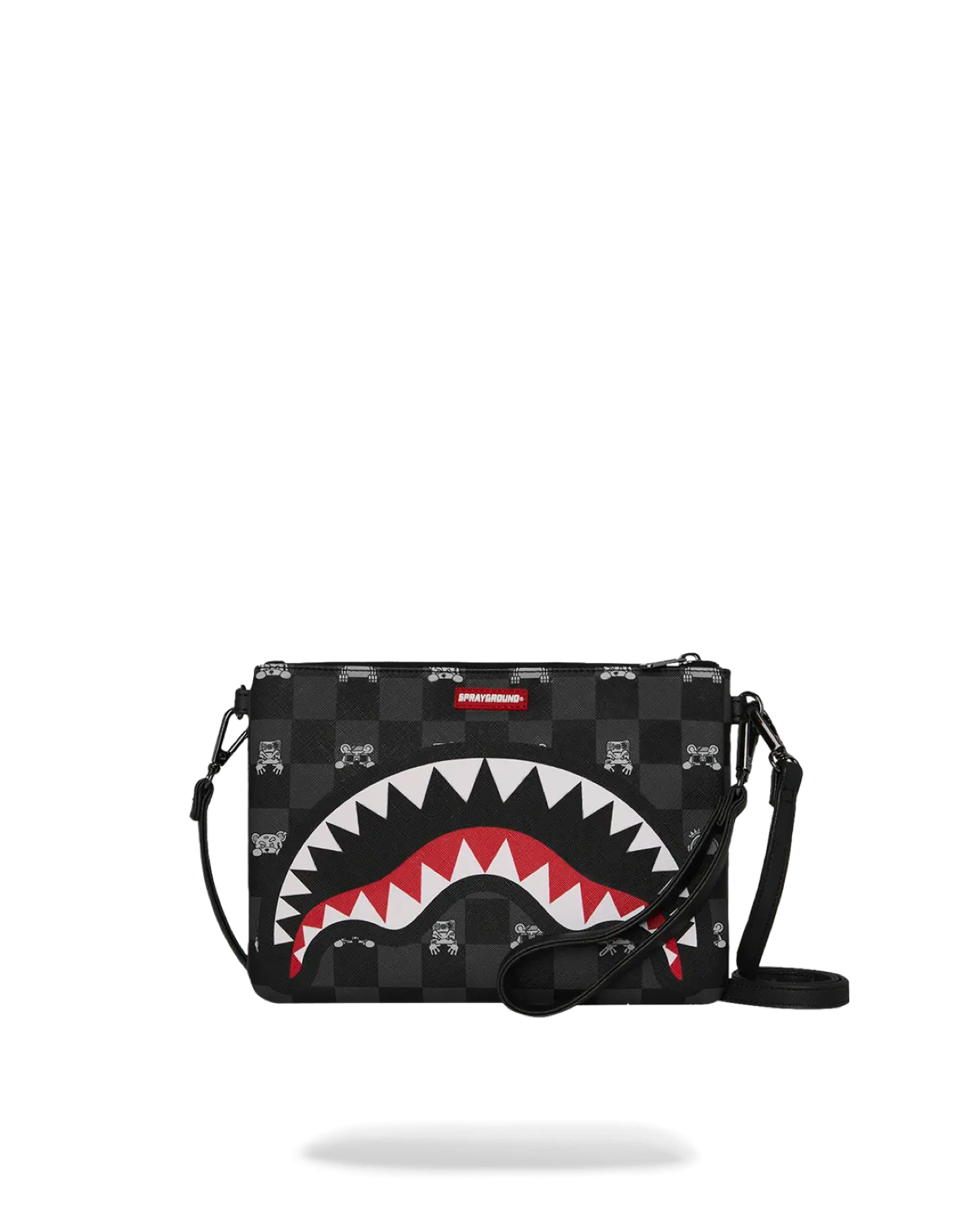 Pochette Gray Peeking Character Check Sprayground