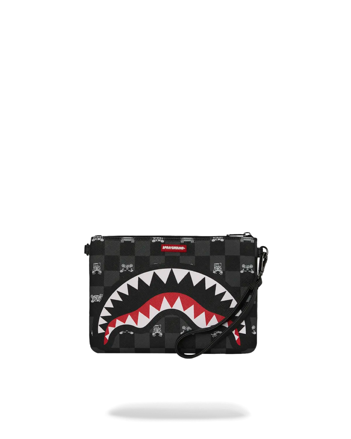 Pochette Gray Peeking Character Check Sprayground