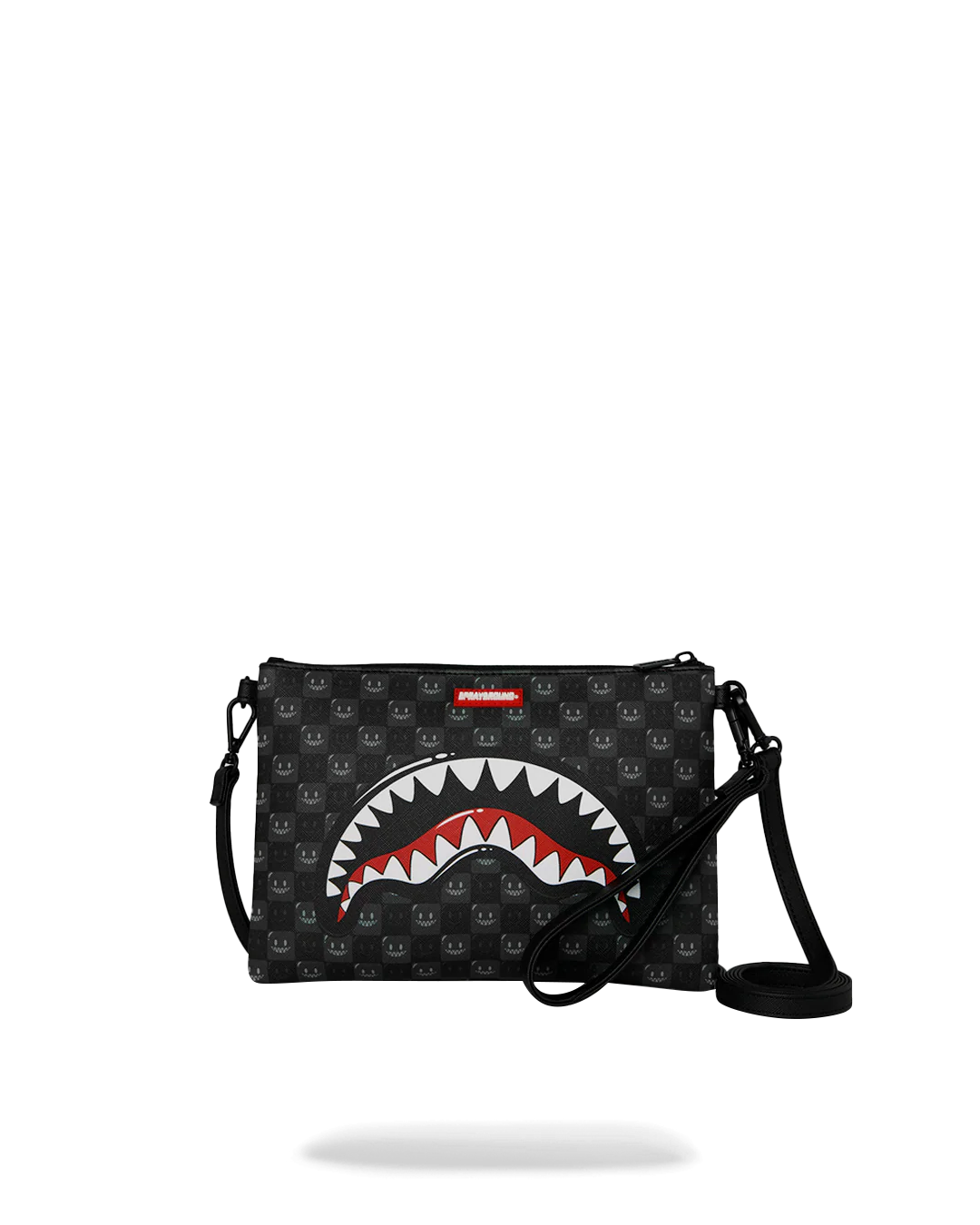 Pochette Sprayground Sharks In Paris Wtf Bubbly Black Check Crossover Clutch