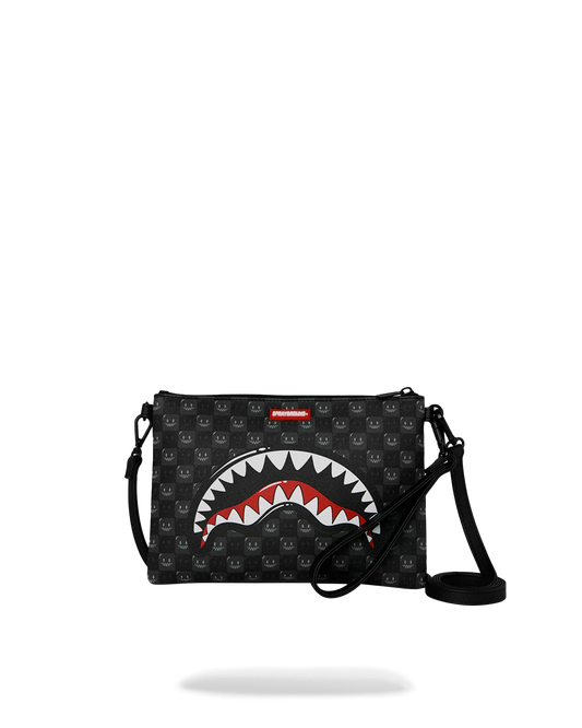 Pochette Sprayground Sharks In Paris Wtf Bubbly Black Check Crossover Clutch