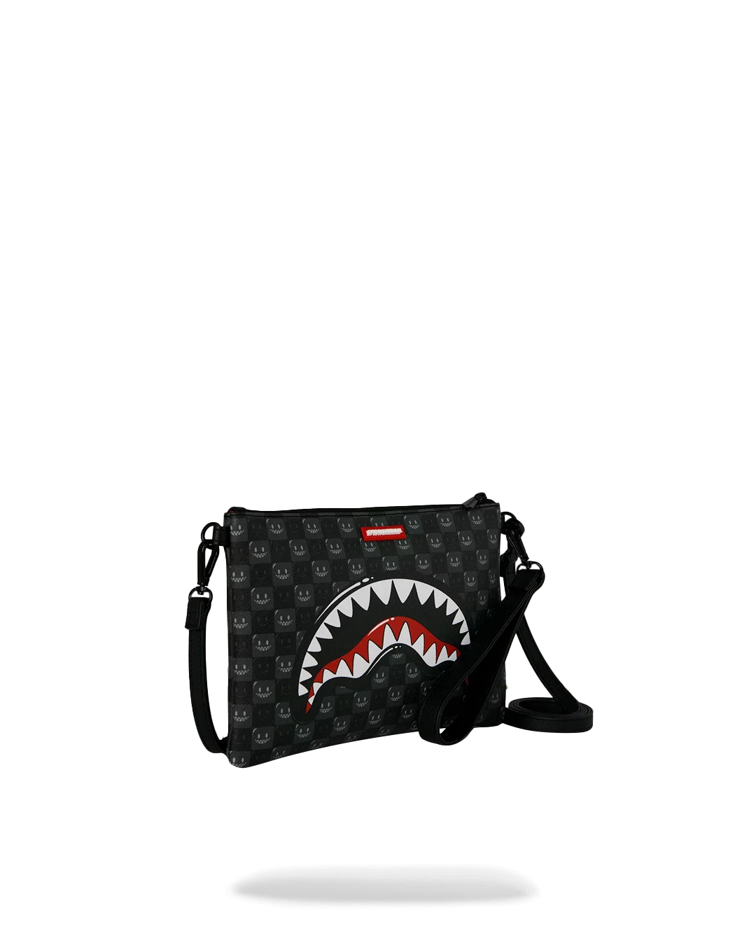Pochette Sprayground Sharks In Paris Wtf Bubbly Black Check Crossover Clutch