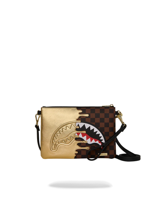 Pochette Sprayground Sharks In Paris Gold Drip Crossover Clutch
