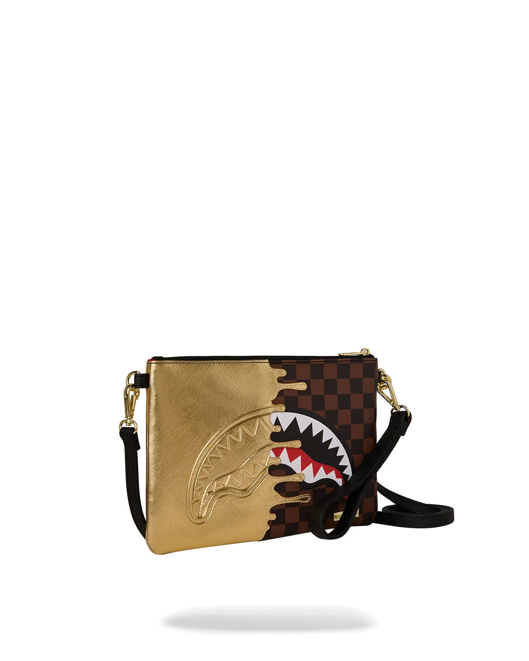 Pochette Sprayground Sharks In Paris Gold Drip Crossover Clutch