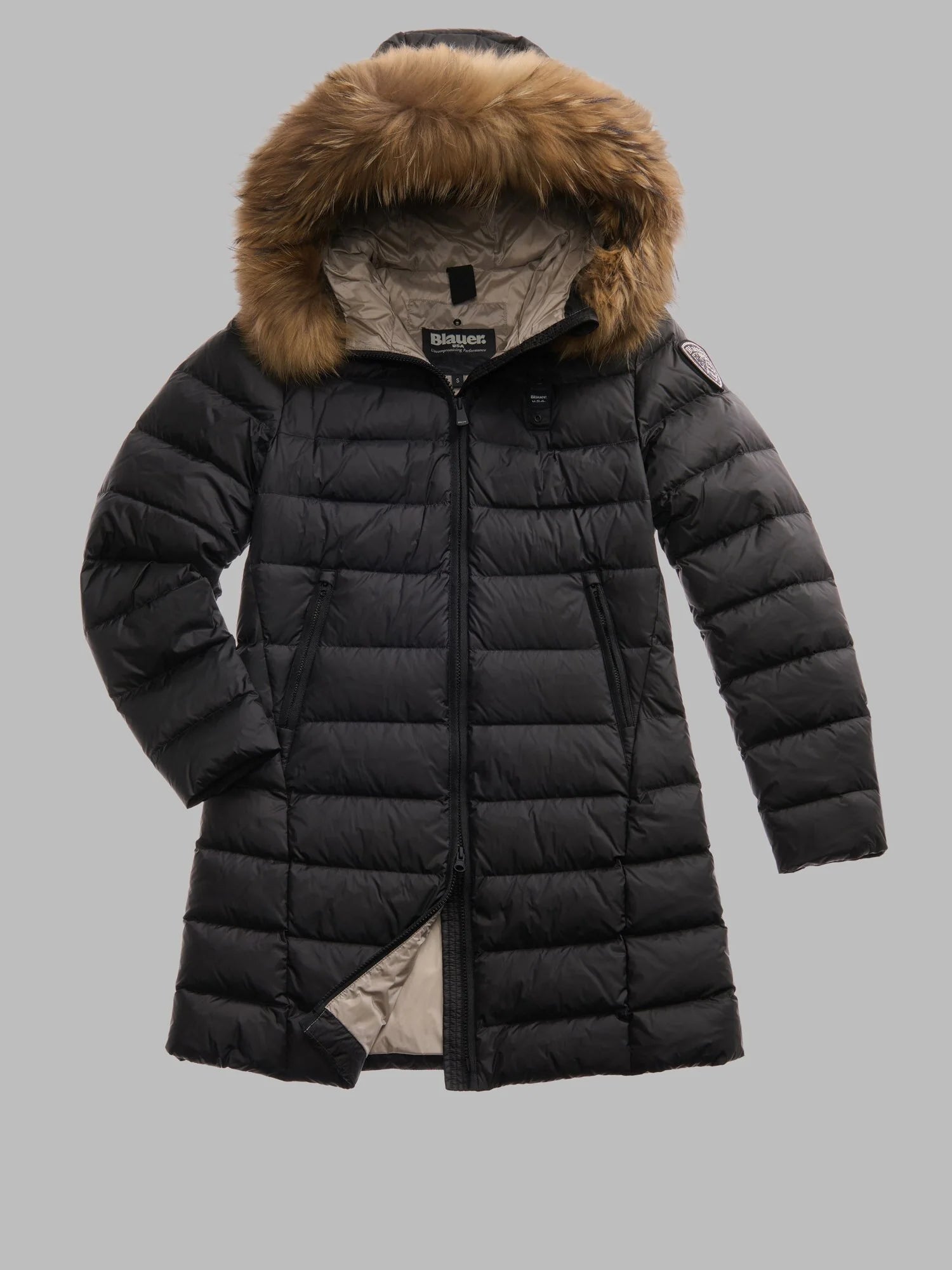 Piumino lungo donna Blauer Kristin in nylon lucido