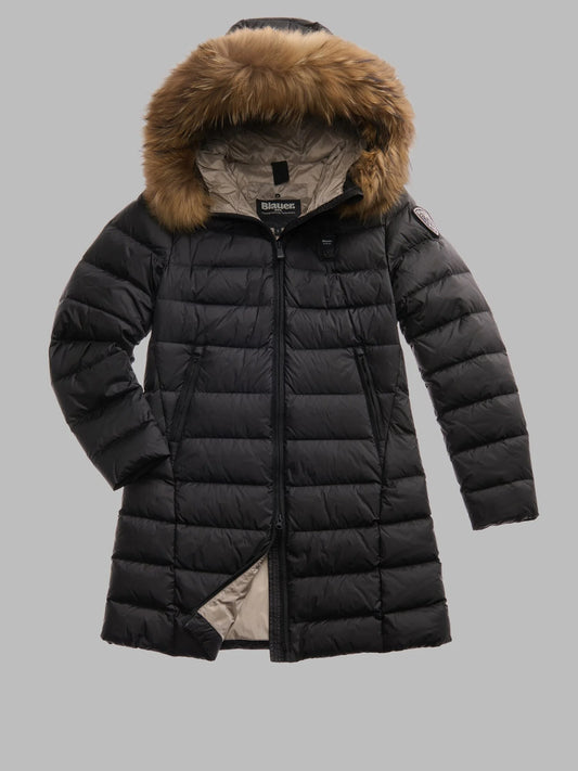 Piumino lungo donna Blauer Kristin in nylon lucido