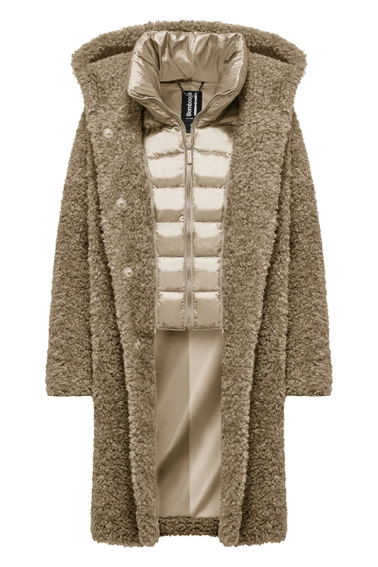 Cappotto lungo effetto agnellino - Bomboogie