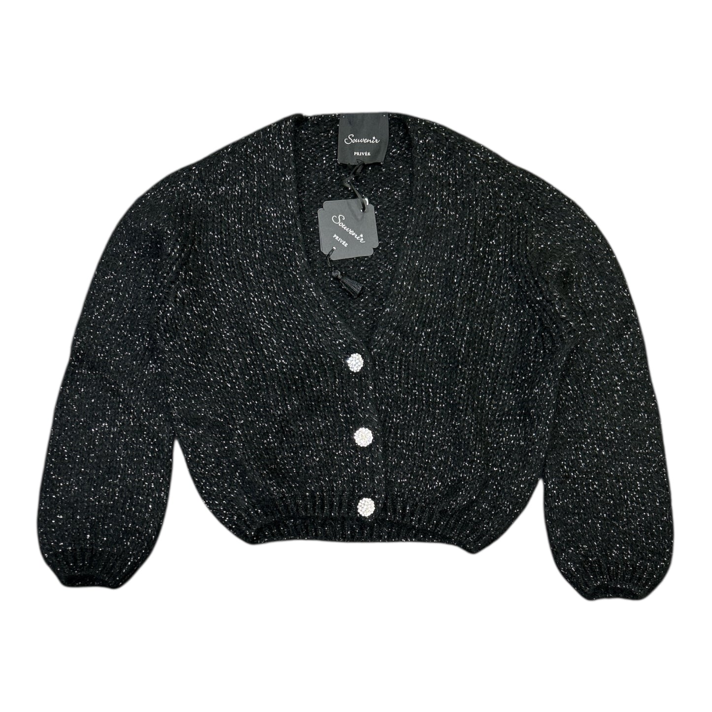 Cardigan Souvenir donna con bottoni gioiello in tinta unita