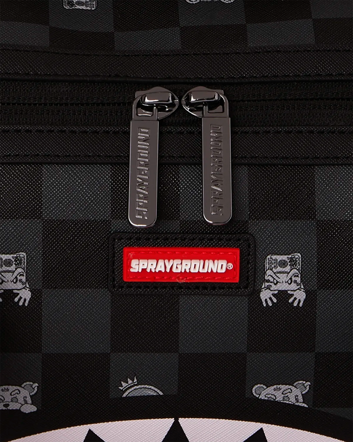 Bauletto Gray Peeking Character Check Mini Duffle Sprayground