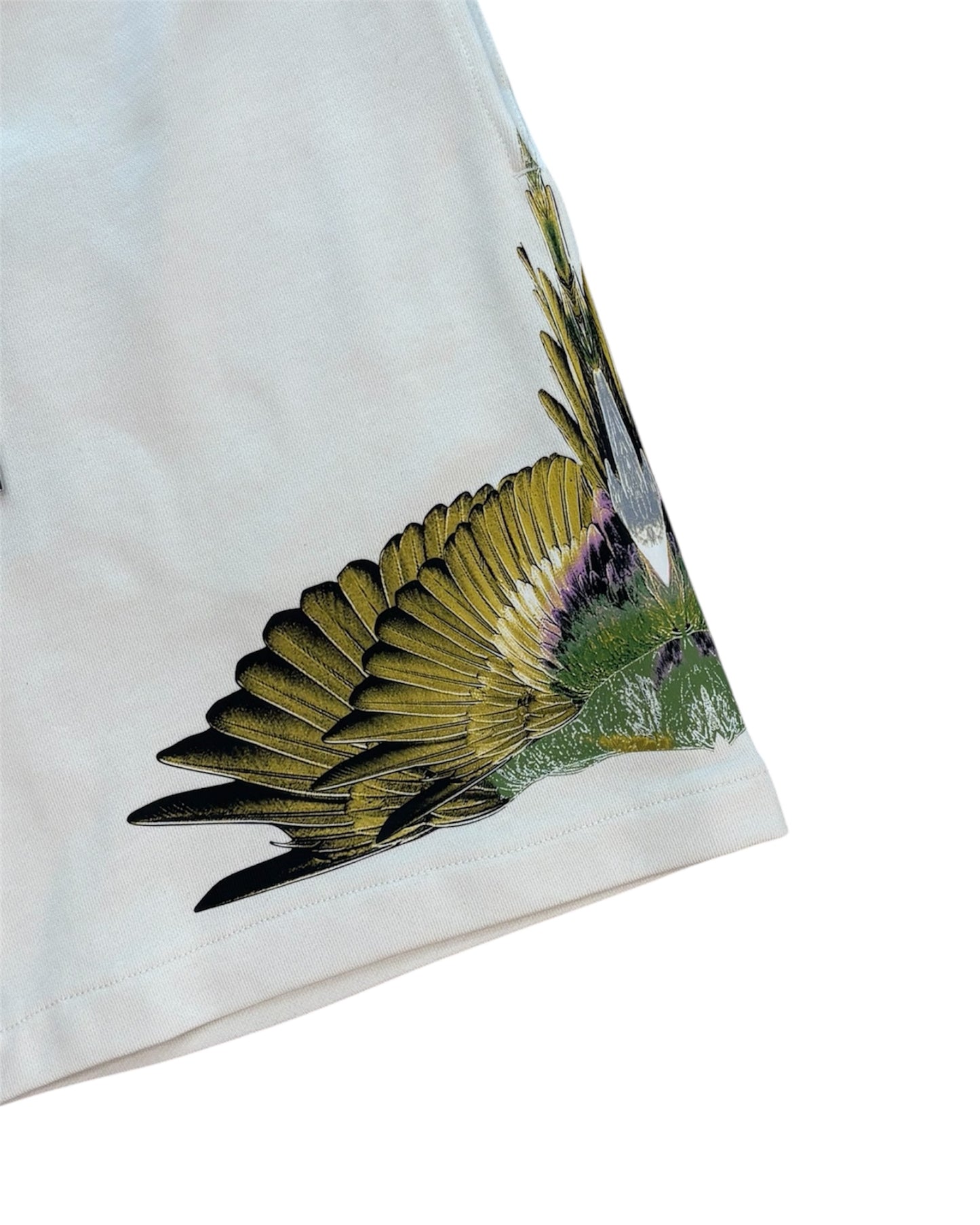 Primo piano del motivo effetto dipinto a mano con tonalità bianco e giallo.