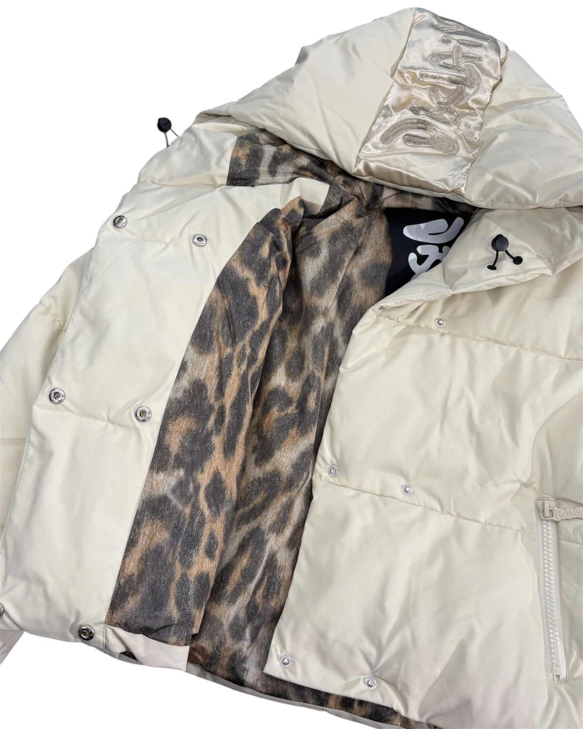 Bomber Disclaimer crop in eco pelle