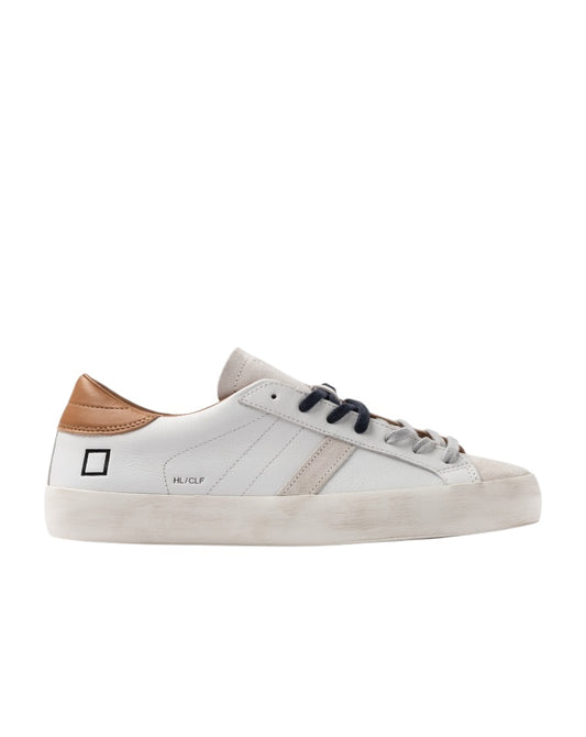 D.A.T.E. Hill Low Calf White-Cuoio
