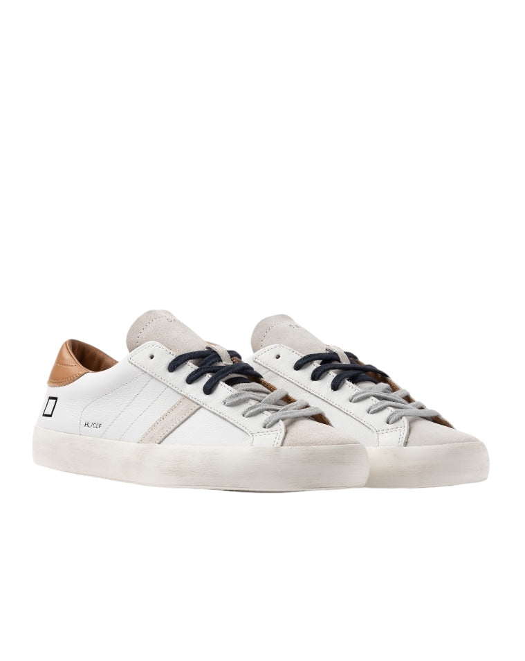 D.A.T.E. Hill Low Calf White-Cuoio