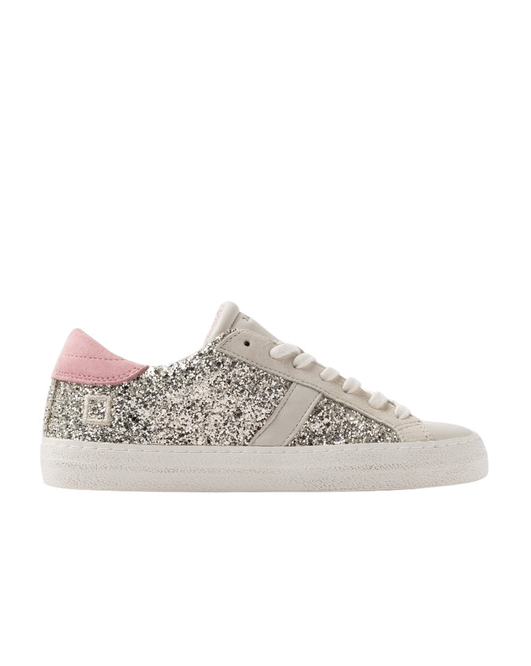 D.A.T.E Hill Low Glitter Platinum