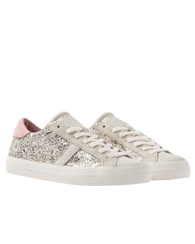 D.A.T.E Hill Low Glitter Platinum