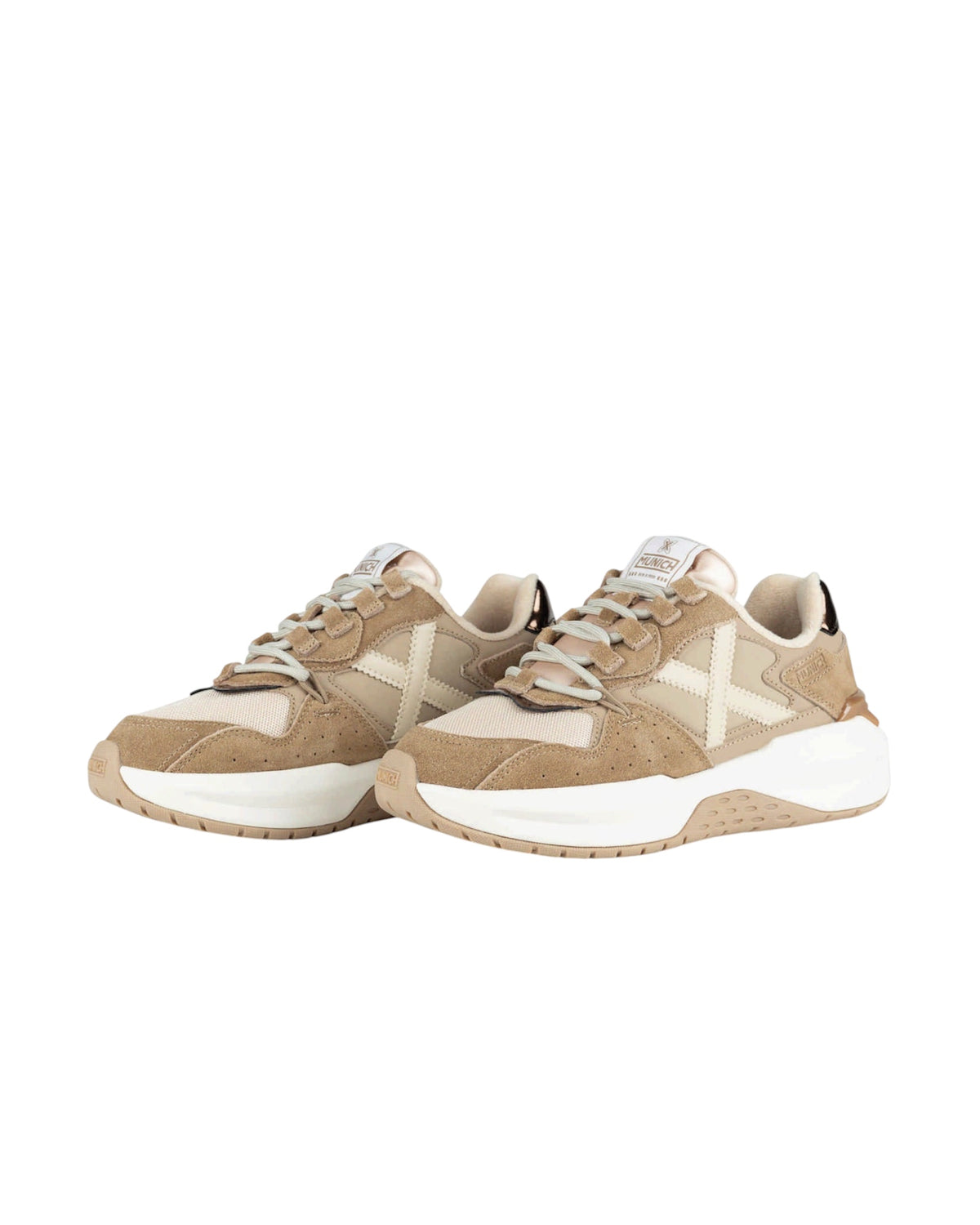Sneakers Donna Munich Nexa 30 Beige, Sabbia e Oro