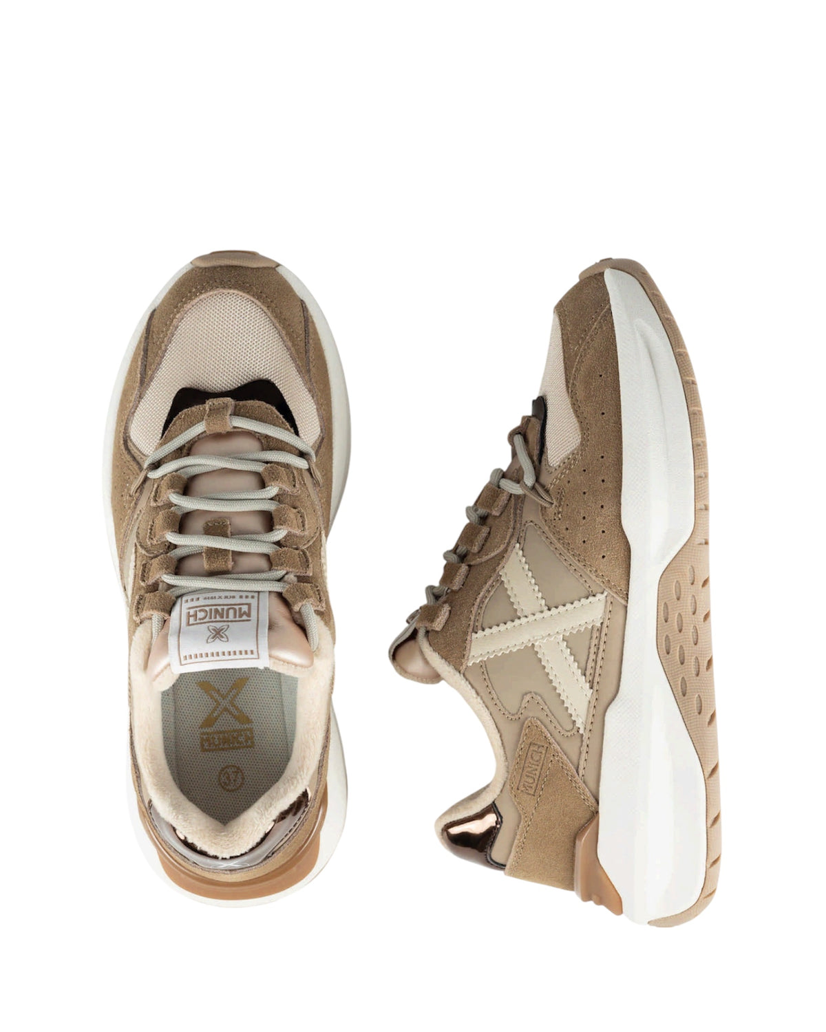 Sneakers Donna Munich Nexa 30 Beige, Sabbia e Oro