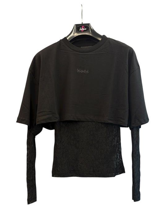 T-shirt con manica in pizzo - Disclaimer