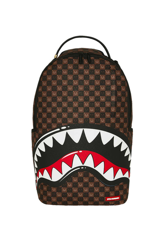 Zaino Sprayground Sharks In Paris WTF Bubbly Brown Check Backpack