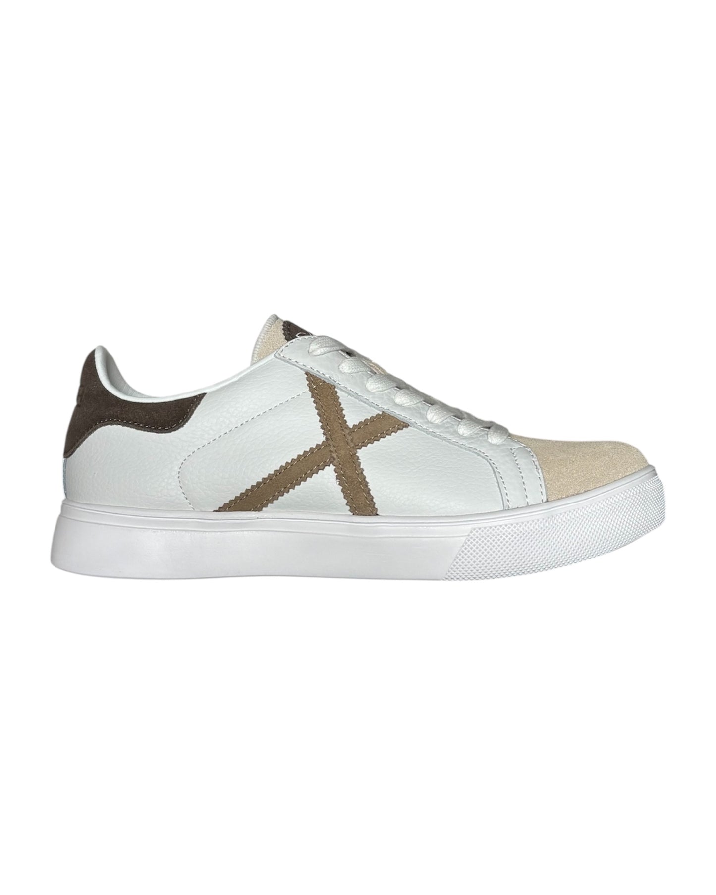Sneakers da tennis retrò anni ’80 MUNICH RETE 118 bianco e grigio