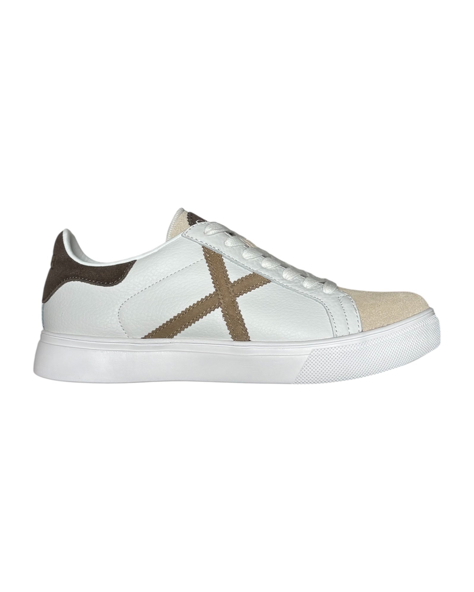 Sneakers da tennis retrò anni ’80 MUNICH RETE 118 bianco e grigio