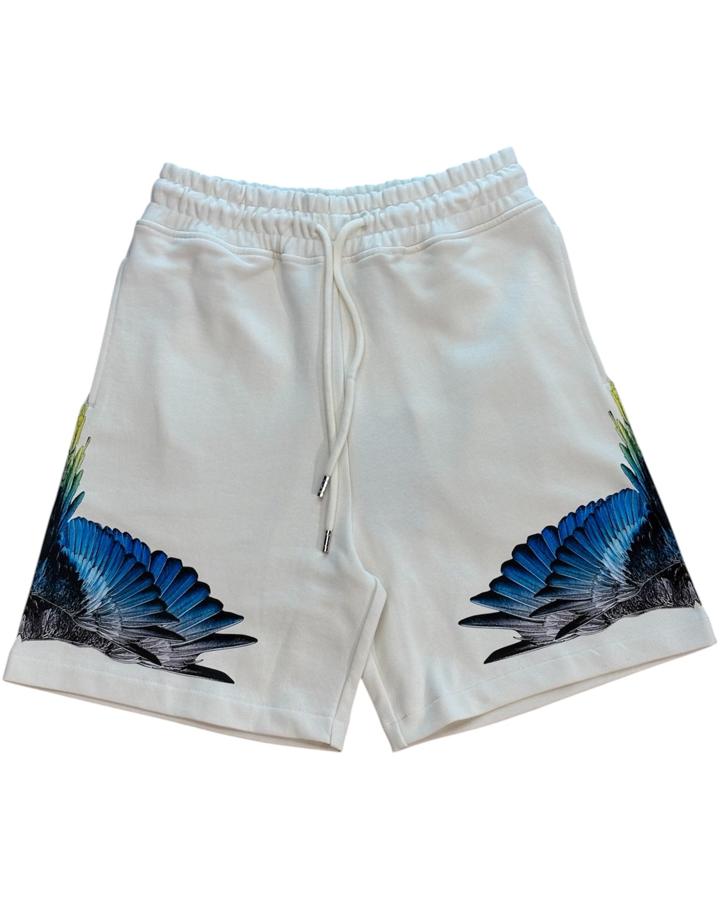 Pantaloncini in cotone jersey con fantasia blu e vestibilità confortevole.